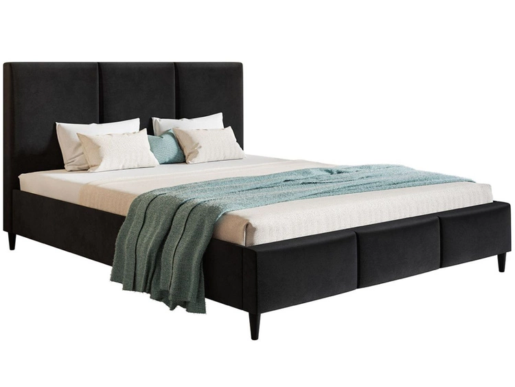 Polsterbett mit Lattenrost 140x200 Trio Schwarz