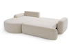 Ecksofa L-Form Links mit Schlaffunktion und Bettkasten Aurio Creme
