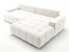 Ecksofa L-Form mit Schlaffunktion und Bettkasten Tulio Rechts Creme