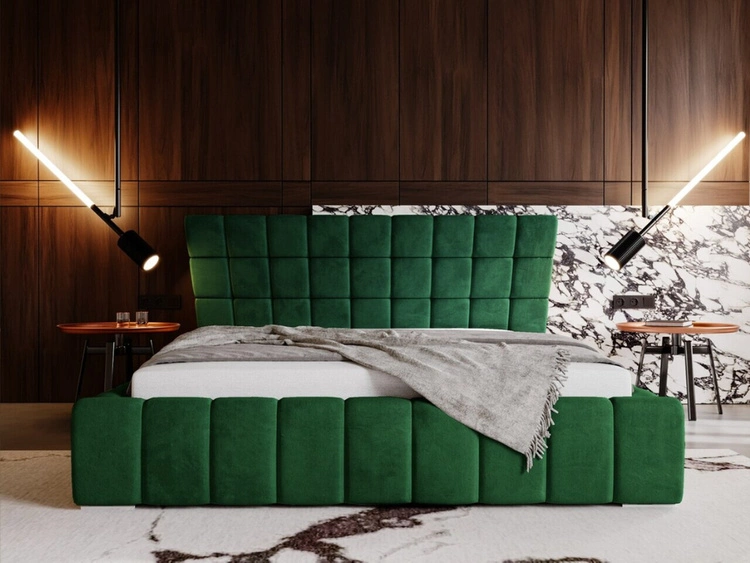 Polsterbett mit Bettkasten und Lattenrost 160x200 Paris Grün