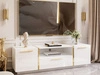 TV-Lowboard im Glamour-Stil, zweitürig mit Schublade Lunelie Weiß Hochglanz