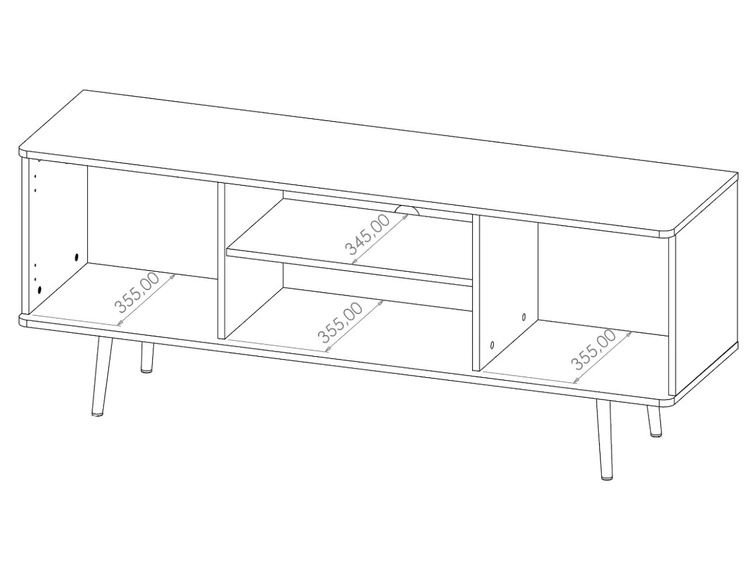 TV-Lowboard mit Türen Nemi Schwarzer Graphit Braun