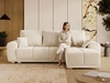 Ecksofa L-Form mit Schlaffunktion und Bettkasten Monti Rechts Beige