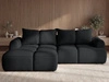 Ecksofa L-Form Links mit Schlaffunktion und Bettkasten Bonno Schwarz