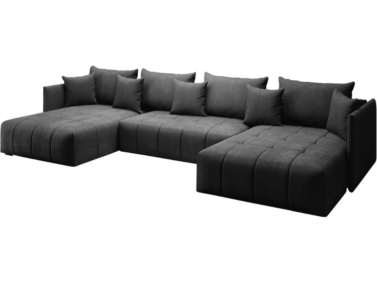 Wohnlandschaft mit Schlaffunktion und Bettkasten Ardi U Anthrazit