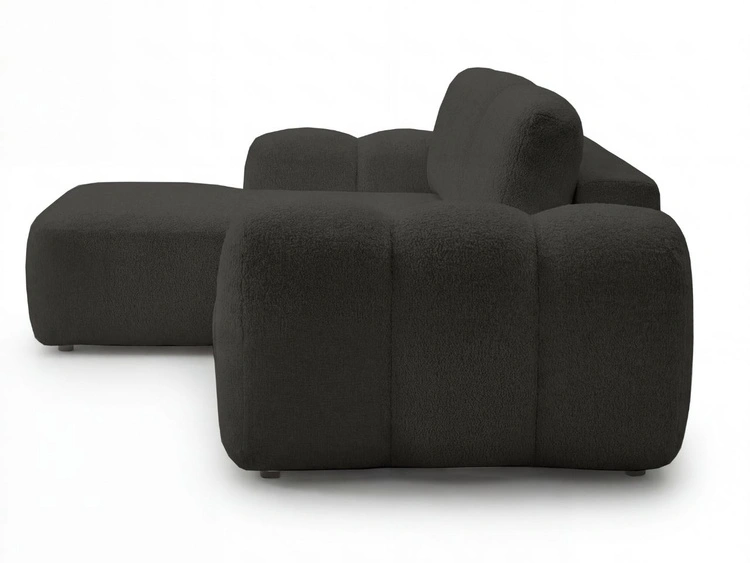Ecksofa L-Form mit Schlaffunktion und Bettkasten Avelin Links Schwarz