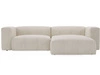 Ecksofa L-Form Rechts Moderne Cord Ecksofa Landi Beige