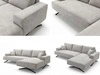 Ecksofa L-Form auf Metallbeinen Leto Rechts Grau