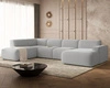 Wohnlandschaft Links Belluno Bouclé-Stoff Grijs