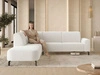Ecksofa L-Form Links Regento Bouclé-Stoff Weiß 