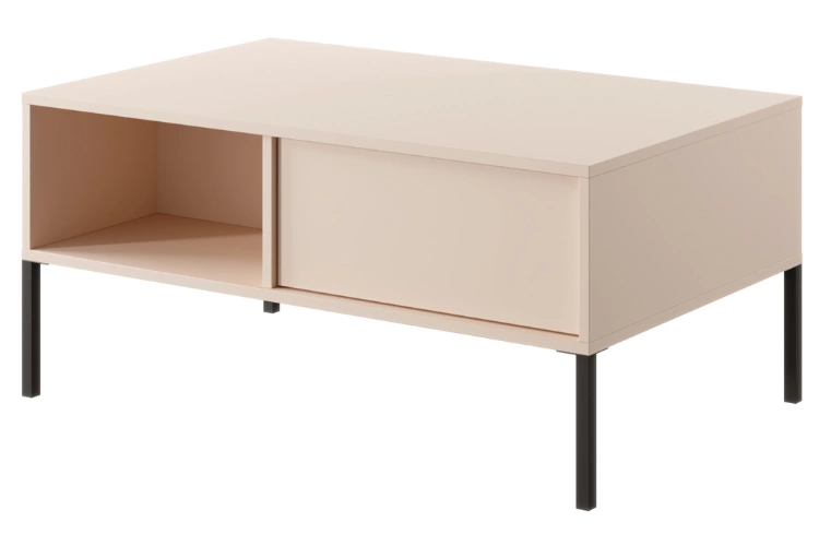 Moderner Couchtisch Dego Beige mit zwei Schubladen