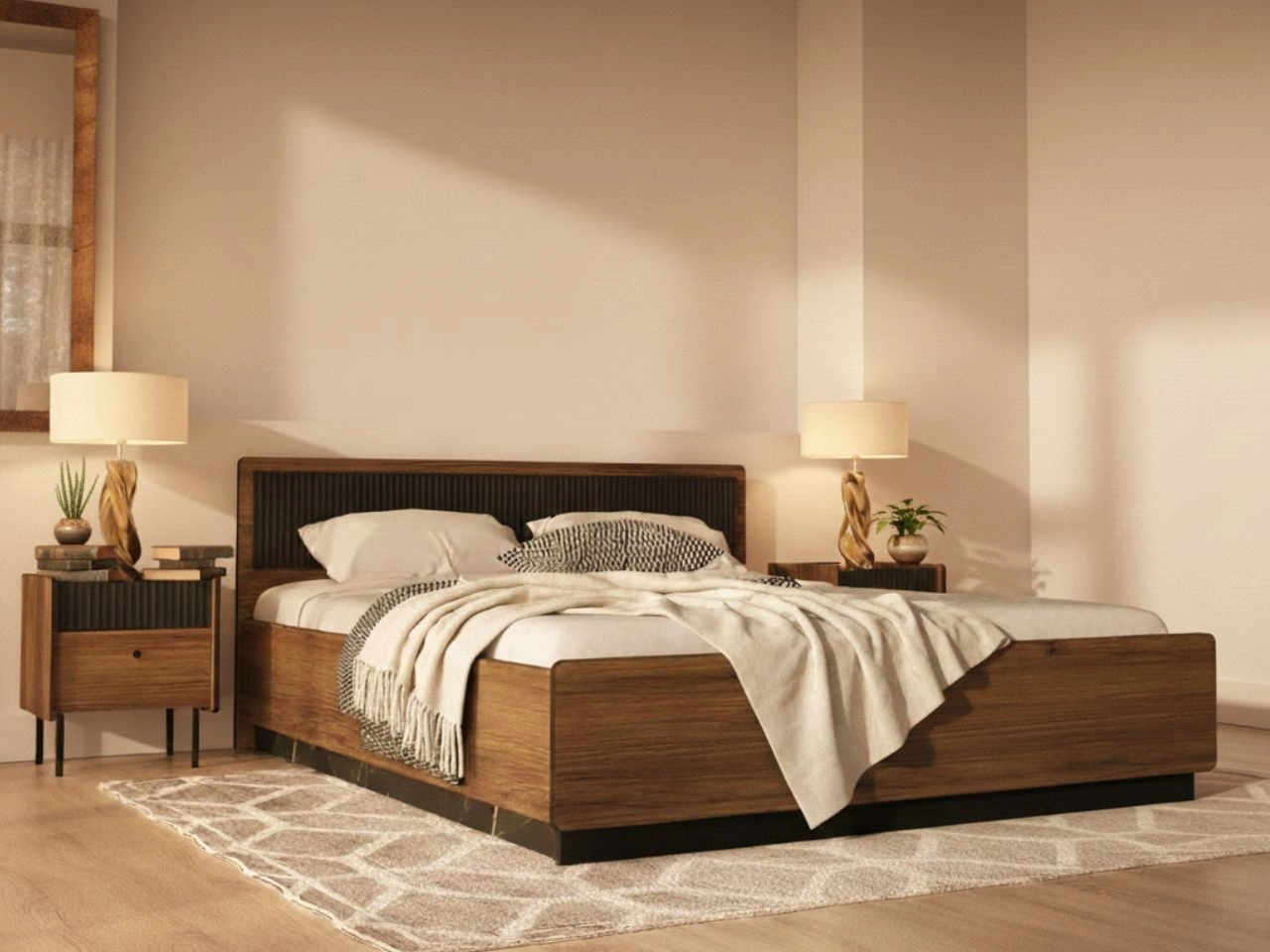 Doppelbett 160x200 Pascale Nussbaum Warmia, Schwarz