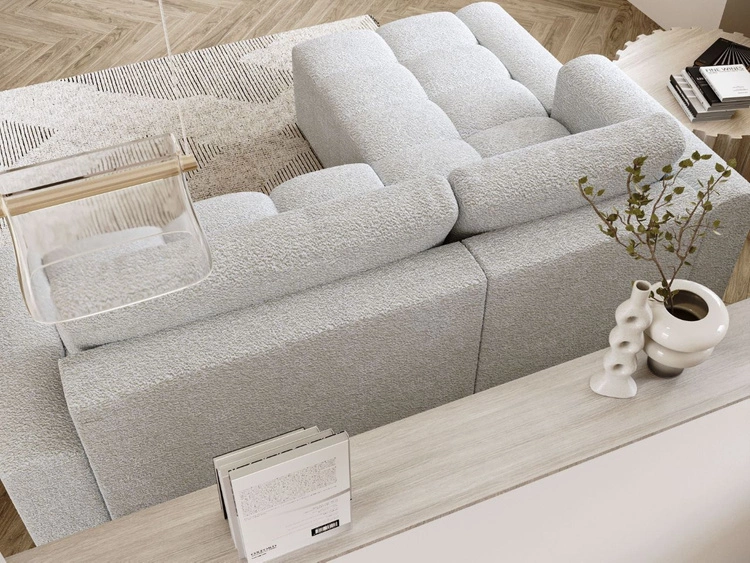 Ecksofa L-Form Links mit Schlaffunktion und Bettkasten Lana Weiß