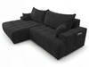 Ecksofa L-Form mit Schlaffunktion und Bettkasten Tulio Links Schwarz