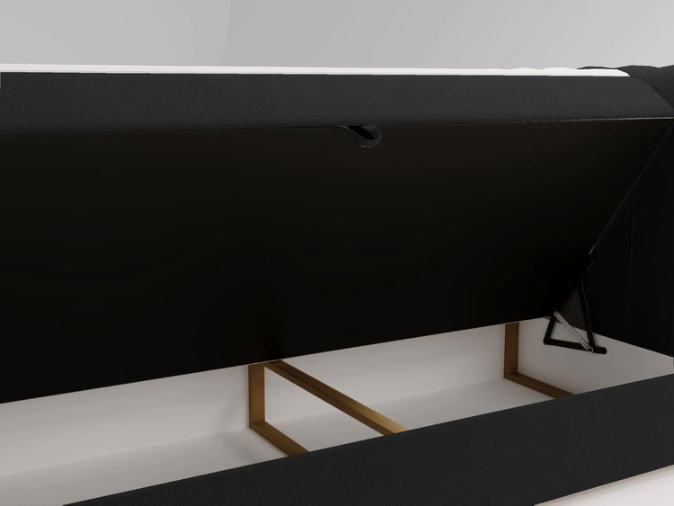 Boxspringbett mit Bettkasten 140x200 Osteno Schwarz