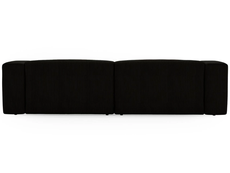 Ecksofa L-Form Rechts Moderne Cord Ecksofa Landi Schwarz