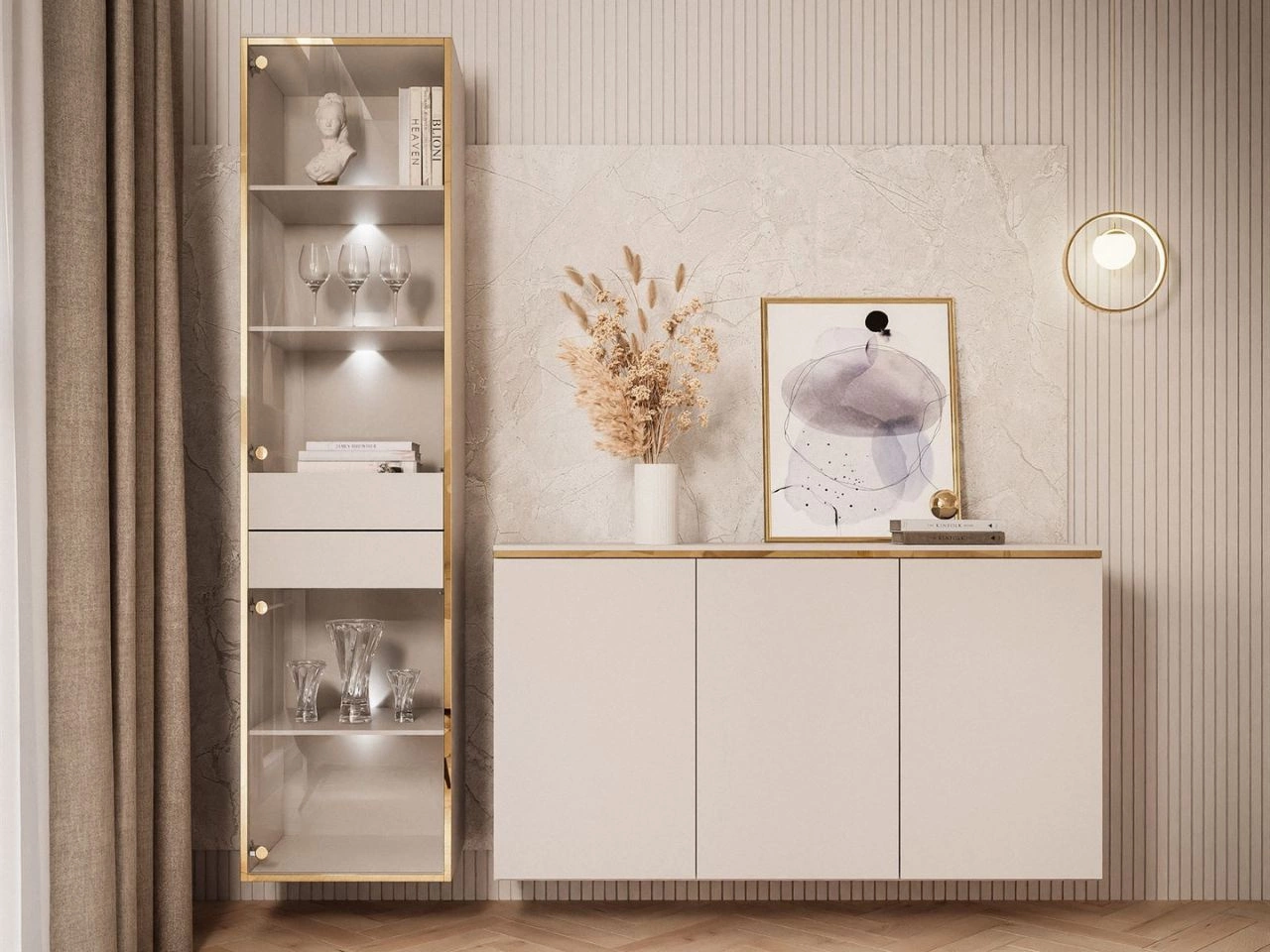 Glamour-LED-Hängemöbel-Set für das Wohnzimmer Evare Kaschmir