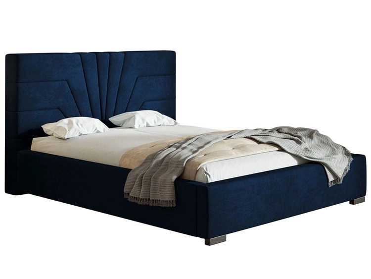 Polsterbett mit Bettkasten und Lattenrost 180x200 Tesis Dunkelblau