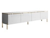 TV-Lowboard im Glamour-Stil mit LED-Beleuchtung Celle, Weiß Hochglanz