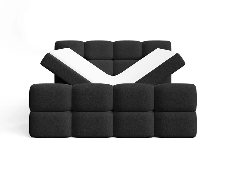 Boxspringbett mit Bettkasten 160x200 Rivon Schwarz