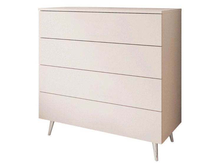 Kommode mit Schubladen und LED-Beleuchtung auf Silbernen Metallbeinen Nuveo Kaschmir