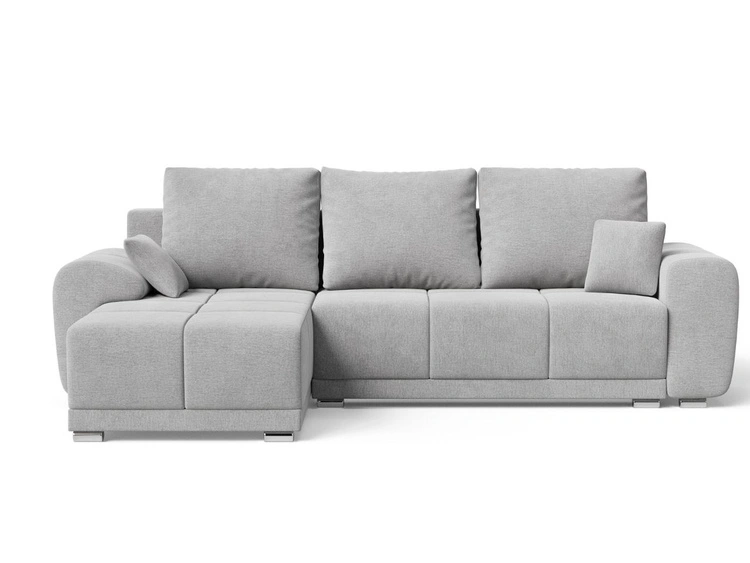 Ecksofa L-Form mit Schlaffunktion und Bettkasten Monti Links Grau