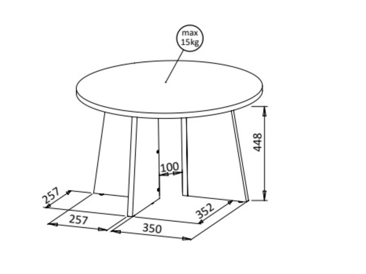 Großer runder Couchtisch Arelis in Royal-Nussbaum