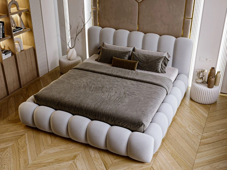 Polsterbett mit Bettkasten und Lattenrost 120x200 Averia Grau