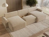 Wohnlandschaft mit Schlaffunktion und Bettkasten Aurora Beige