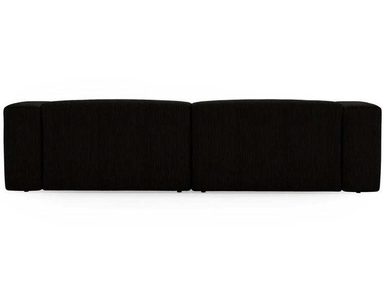 Ecksofa L-Form Links Moderne Cord Ecksofa Landi Schwarz