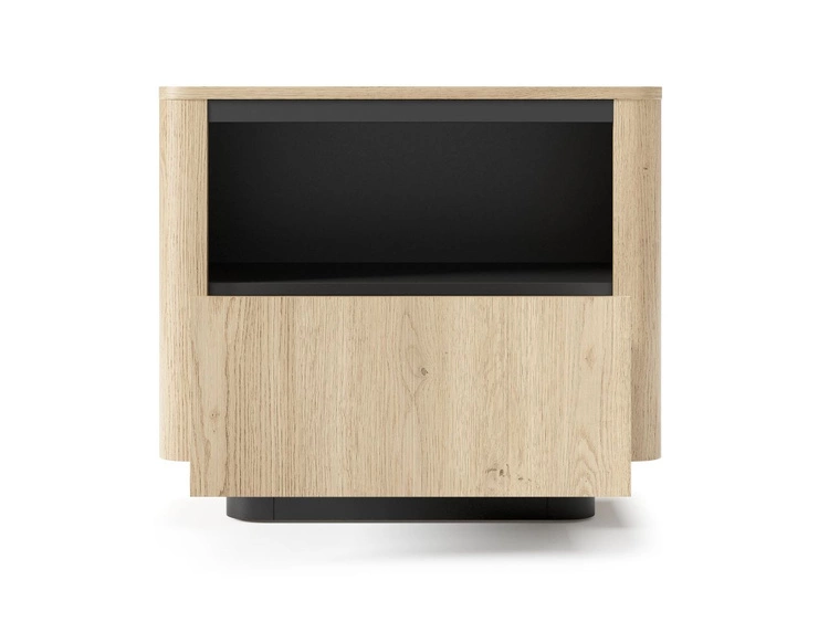 Nachttisch mit Schublade Fascino Eiche Cremona, Schwarz