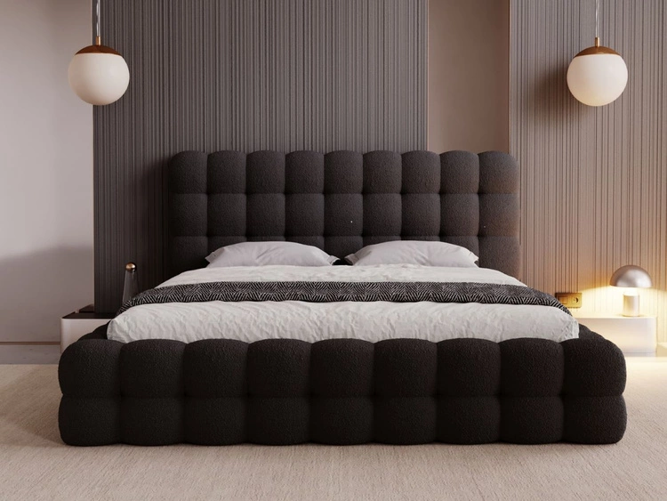 Polsterbett mit Bettkasten und Lattenrost 180x200 Twist Schwarz