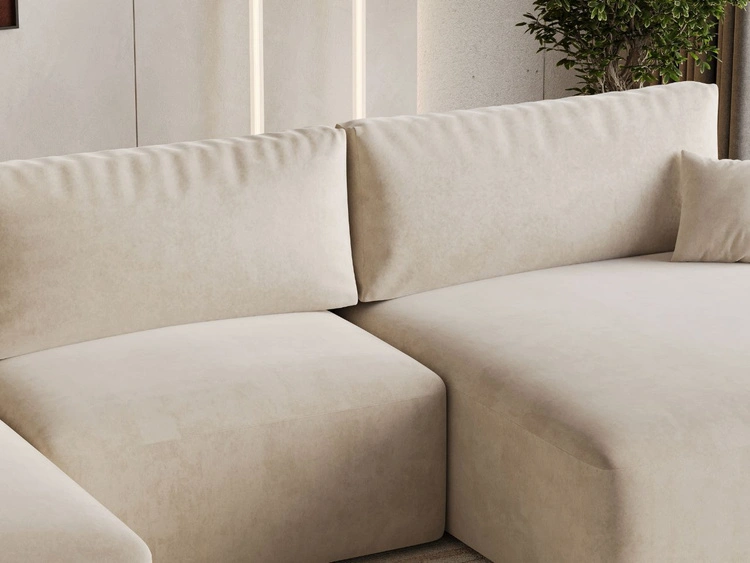 Wohnlandschaft mit Schlaffunktion und Bettkasten Serene Beige