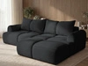 Ecksofa L-Form Rechts mit Schlaffunktion und Bettkasten Bonno Schwarz