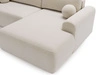 Ecksofa L-Form mit Schlaffunktion und Bettkasten Savana Rechts Bouclé-Stoff Creme