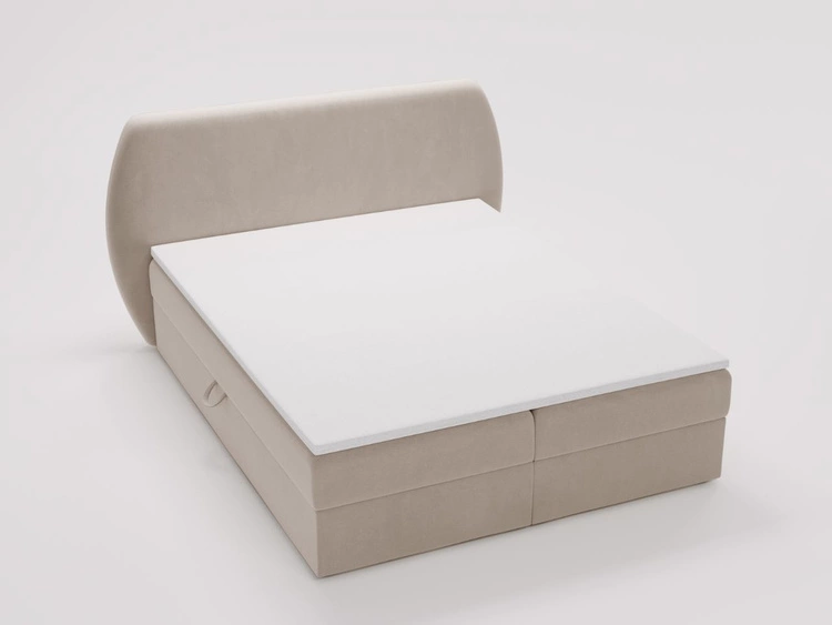 Boxspringbett mit Bettkasten 120x200 Bogota Beige