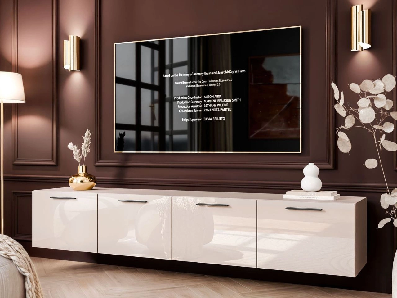 Hängeschrank mit Türen Griffen 200 cm Noaé Kaschmir