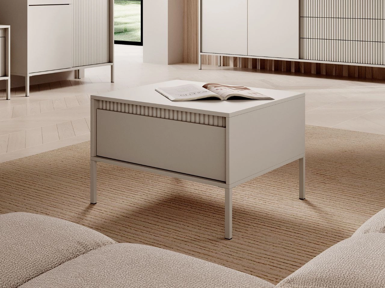 Couchtisch mit Stauraum Sorano Beige