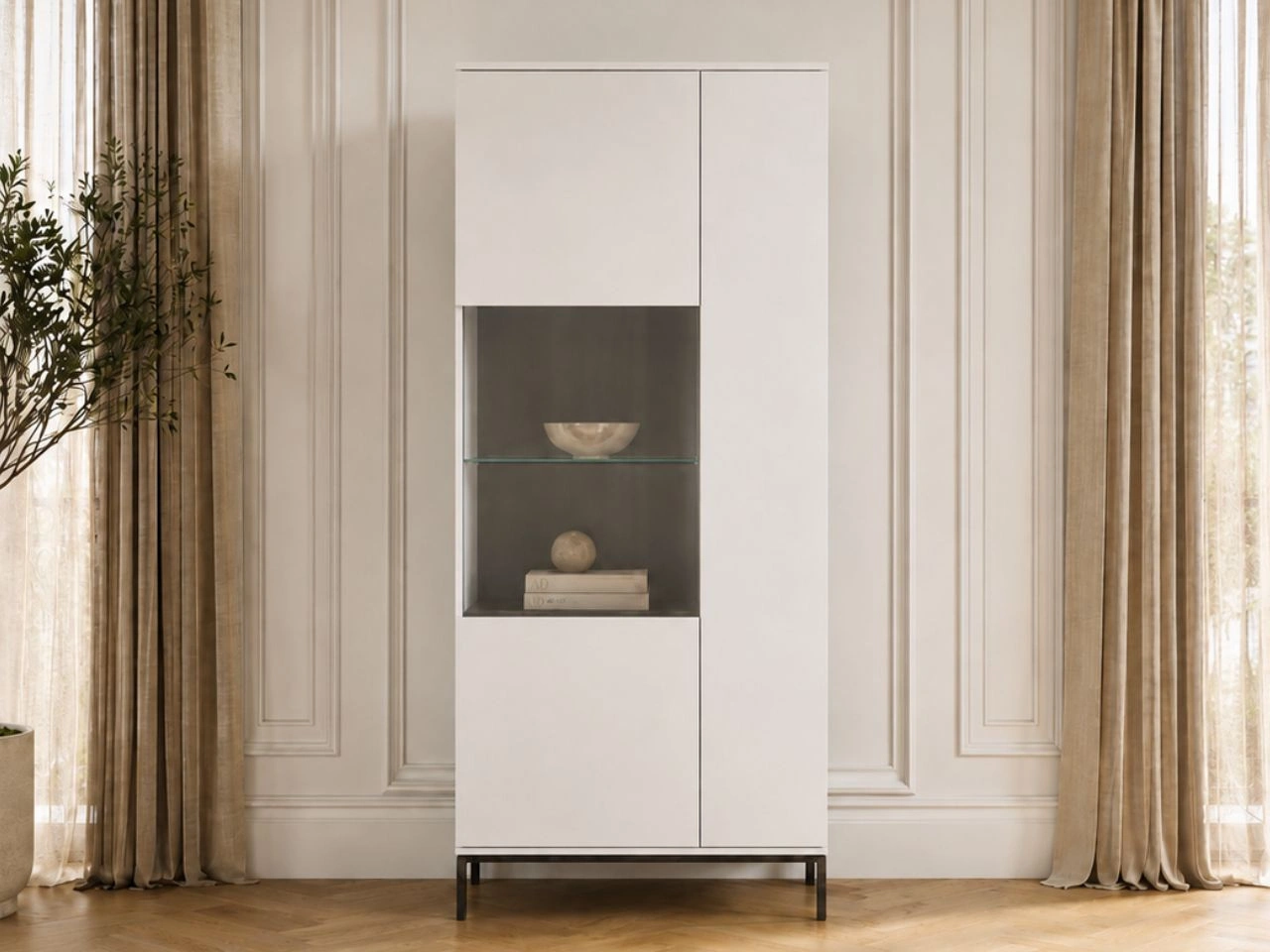 Vitrinenschrank Soroko Weiß