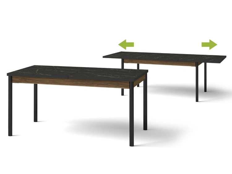 Esszimmermöbel-Set Pascale Warmia Nussbaum, Schwarz