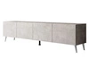TV-Lowboard mit Türen auf Silbernen Metallbeinen 200 cm Nodoo Beton