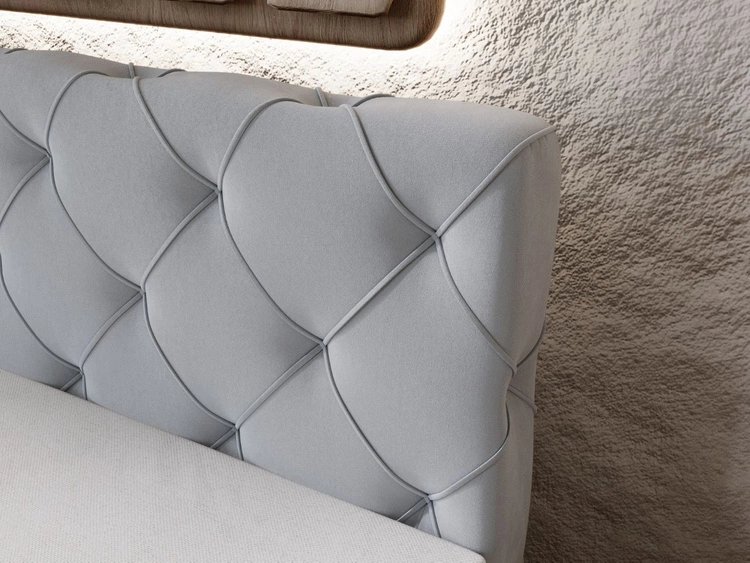 Boxspringbett mit Bettkasten 180x200 Napoli Grau