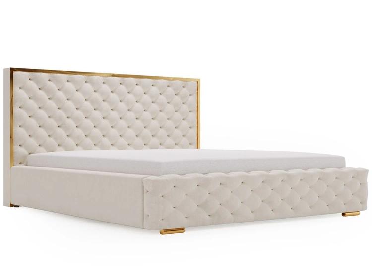 Polsterbett mit Bettkasten und Lattenrost 140x200 Wave Beige