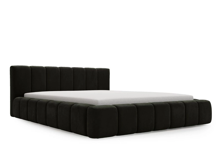 Polsterbett mit Bettkasten und Lattenrost 140x200 Orio Dunkelgrau