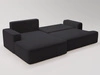 Ecksofa L-Form Links mit Schlaffunktion und Bettkasten California Schwarz
