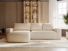 Ecksofa L-Form Links mit Schlaffunktion und Bettkasten Tazones Beige