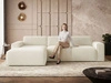 Ecksofa L-Form Links Lavia Bouclé-Stoff Hellbeige