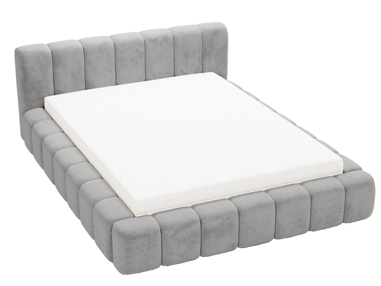 Polsterbett mit Bettkasten und Lattenrost 160x200 Ibiza Grau