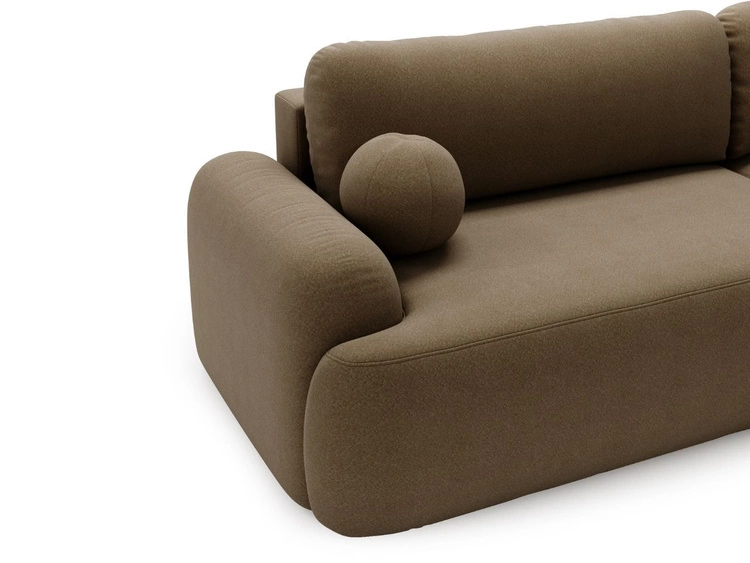 Ecksofa L-Form Rechts mit Schlaffunktion und Bettkasten Aurio Braun