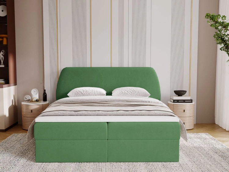 Boxspringbett mit Bettkasten 180x200 Bogota Grün